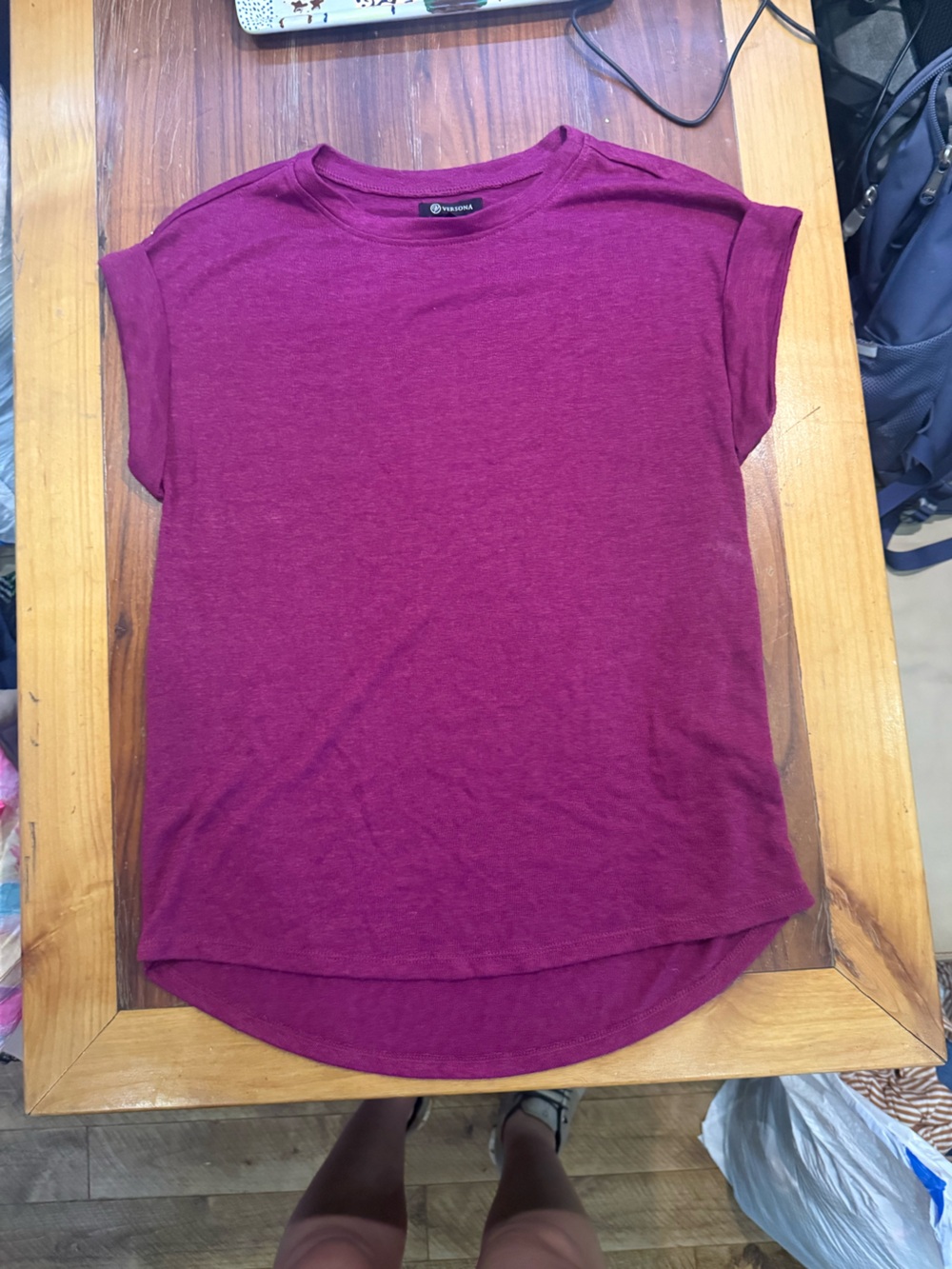 Versona Short Sleeve Tee in Plum
